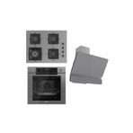 Ferre Fryart Serisi Gri Set (SC408-WFA + QEP63CPR +D082 ) - Döküm Izgara / 65 cm Ocak