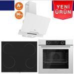 Ferre Fryart Serisi Silenart Vitroseramik Elektrikli Ankastre Set (QBL62CB + MS261 + D064 -Sa) - Siyah