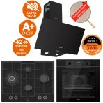Ferre Fryart & Silentart Casto Sessiz Siyah Ankastre Set (D086-SA + QEP63CS + ED075-WFA Wok)