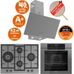Ferre Fryart & Silentart Gıon Sessiz Antrasit Gri Ankastre Set (D088-SA+ QEP63CPR +ED078-WFA 1'wok) - Antrasit - Gri