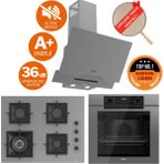 Ferre Fryart & Silentart Onen Sessiz Antrasit Gri Ankastre Set (D065-SA+ QEP63CPR +SC408-WFA 1'wok) - Antrasit - Gri