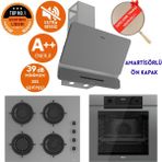 Ferre Fryart & Silentart Rio Sessiz Antrasit Gri Ankastre Set (D082-SA + QEP63CPR + CS208-FA ) - Antrasit - Gri
