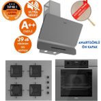 Ferre Fryart & Silentart Rose Yeni Seri Sessiz Antrasit Gri Ankastre Set (D082-SA+ QEP63CPR +SS208) - Antrasit - Gri