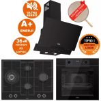 Ferre Fryart & Silentart Santo Ultra Sessiz Siyah Ankastre Set (D063-SA + QEP63CS + ED075-WFA Wok)