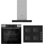 Ferre Fryart Siyah Set ( D100 T Tipi Siyah DAVLUMBAZ-SS205 Siyah Ocak- XE63MI Fryart Inox Fırın)