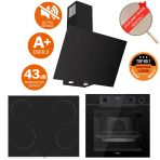 Ferre Fryart&buharlı Gesto Sessiz Davlumbaz Elektrikli Siyah Ank. Set (D077-SA + MS261 + QEP64CS)