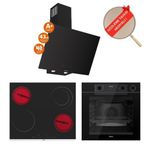Ferre Fryart&buharlı Liventa Sessiz Davlumbaz Elektrikli Siyah Ank. Set (D077-SA + MS263 + QEP64CS)