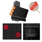 Ferre Fryart&buharlı Noverra Sessiz Davlumbaz Elektrikli Siyah Ank. Set (D080-SA + MS263 + XE64CS)