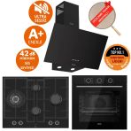 Ferre Fryart&Silentart Jona Sessiz Yeni Seri Siyah Ankastre Set (D086-Sa + Qxe62cs + Ed075-Wfa Wok)