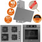 Ferre Fryart&silentart Lam / Sessiz Antrasit Gri Ankastre Set (D088-SA + QXE62CPR + SC408-WFA Wok) - Antrasit - Gri