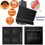 Ferre Fryart&Silentart Lero Sessiz Yeni Seri Siyah Ankastre Set ( D080-Sa + Qxe62cs + Ss205)