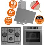 Ferre Fryart&silentart Pıva/ Sessiz Yeni Seri Antrasit Gri Ankastre Set (D088-SA + QXE62CPR +LN388) - Antrasit - Gri