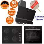 Ferre Fryart&Silentart Rimini Sessiz Siyah Ankastre Set ( D080-Sa + Qxe62cs +Cs205-Fa Flameart)