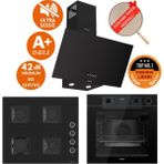 Ferre Fryart&silentart-Steamart Homa Yeni Seri Sessiz Siyah Ankastre Set (D086-SA + QEP64CS +SS205)