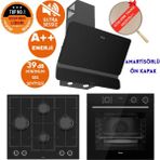 Ferre Fryart&silentart-Steamart Rea Yeni Seri Sessiz Siyah Ankastre Set ( D080-SA + XE64CS +LN385)
