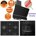 Ferre Fryart&silentart-Steamart Yenion Sessiz Siyah Ankastre Set (D080-SA +QEP64CS + ED075-WFA Wok)