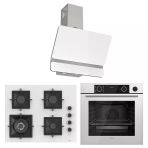 Ferre Fryart&Steamart Sc Serisi Wok'lu Beyaz 3'Lü Ankastre Set ( Xe64cb-Sc406-D081)