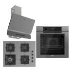 Ferre Grey FryArt 3 Lü Ankastre Set ( QEP63CPR - SC408-WFA - D082-SA ) A++ Sessiz Davlumbaz - 65 cm Wok Bek Ocak