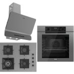Ferre Grey FryArt 3 Lü Ankastre Set ( QEP63CPR - SC408-WFA - D082-SA ) A++ Sessiz Davlumbaz - 65 cm Wok Bek Ocak