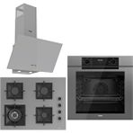 Ferre Grey FryArt 3 Lü Ankastre Set ( QEP63CPR - SC408-WFA - D088 ) 65 cm Wok Bek Ocak