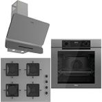 Ferre Grey Fryart 3 Lü Ankastre Set ( Qep63cpr - Ss208 - D082-sa ) A++ Sessiz Davlumbaz Gri