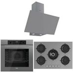 Ferre Icon Plus 75 Serisi 3lü Cam Ankastre Set (qbl63cpr-rs038-d079) Gri