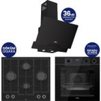 Ferre New Steamart & Fryart Chef Edition Siyah 3'lü Ankastre Set QEP64CS-LN385-D063SA