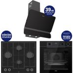 Ferre New Steamart & Fryart Chef Edition Siyah 3'lü Ankastre Set QEP64CS-LN385-D080SA