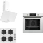 Ferre New White Flowart QMS63CB -SS206 - D087 Beyaz 3'lü Ankastre Set