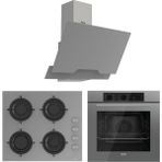 Ferre QBL62CPR - CS208 - D065 Soft Line Gri 3'lü Ankastre Set