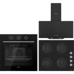 Ferre QXE62CS - CS205 - D086 Siyah 3'lü Ankastre Set