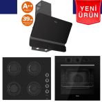 Ferre Silenart Yeni Seri Ultra Sessiz Siyah Ankastre Set ( QBL62CS + CS205-FA + D080 -Sa )
