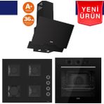 Ferre Silenart Yeni Seri Ultra Sessiz Siyah Ankastre Set ( QBL62CS + SS205 + D063 -Sa )
