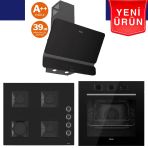 Ferre Silenart Yeni Seri Ultra Sessiz Siyah Ankastre Set ( QBL62CS + SS205 + D080 -Sa )
