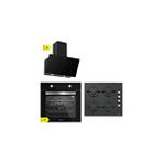 Ferre Silverline Bo6501b01 - Cs5335b01 - 3457 Soho 60 Siyah Cam Ankastre Set