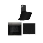 Ferre Siyah Cam Ankastre Set - XE61MDV / MS261 / D063
