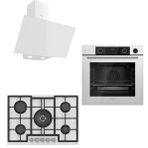 Ferre Steamart 75 Eko D078 - ED036 - XE64CB Beyaz 3'lü Ankastre Set