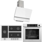 Ferre Steamart Bl Modüler Serisi Beyaz Cam Ankastre Set D081+BL136+XE64CB Yüksek Performanslı A Enerji Sınıfı
