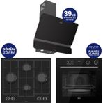 Ferre Steamart & Fryart Chef Edition Siyah 3'lü Ankastre Set XE64CS-LN385-D080SA