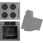Ferre Steamart-Fryart Serisi Gri Set (CS208-FA + QEP64CPR +D079 ) - Emaye Izgara / Kademeli Musluk