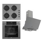 Ferre Steamart-Fryart-Sılentart Serisi Gri Set (CS208-FA + QEP64CPR +D065-SA ) - Emaye Izgara / Kademeli Musluk