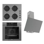 Ferre Steamart-Fryart-Sılentart Serisi Gri Set (CS208-FA + QEP64CPR +D079-SA ) - Emaye Izgara / Kademeli Musluk