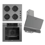 Ferre Steamart-Fryart-Sılentart Serisi Gri Set (CS208-FA + QEP64CPR +D082-SA ) - Emaye Izgara / Kademeli Musluk