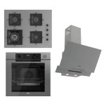 Ferre Steamart-Fryart-Sılentart Serisi Gri Set (SC408-WFA + QEP64CPR +D065-SA ) - Döküm Izgara / 65 cm Ocak