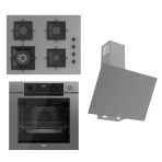 Ferre Steamart-Fryart-Sılentart Serisi Gri Set (SC408-WFA + QEP64CPR +D079-SA ) - Döküm Izgara / 65 cm Ocak