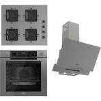 Ferre Steamart-Fryart-Sılentart Serisi Gri Set (SS208 + QEP64CPR +D065-SA ) - Emaye Izgara