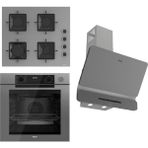 Ferre Steamart-Fryart-Sılentart Serisi Gri Set (SS208 + QEP64CPR +D082-SA ) - Emaye Izgara