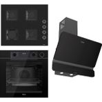 Ferre Steamart-Fryart-Sılentart Serisi Siyah Set (SS205 + QEP64CS +D080-SA ) - Emaye Izgara