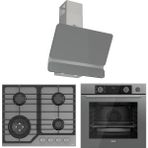 Ferre Steamart Nt Asimetrik Serisi Gri Ankastre Cam Set (D082+NT028+XE64CPR) - Antrasit