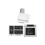 Ferre Stemart BL D081 - BL136 - XE64CB 3'lü Beyaz Ankastre Set